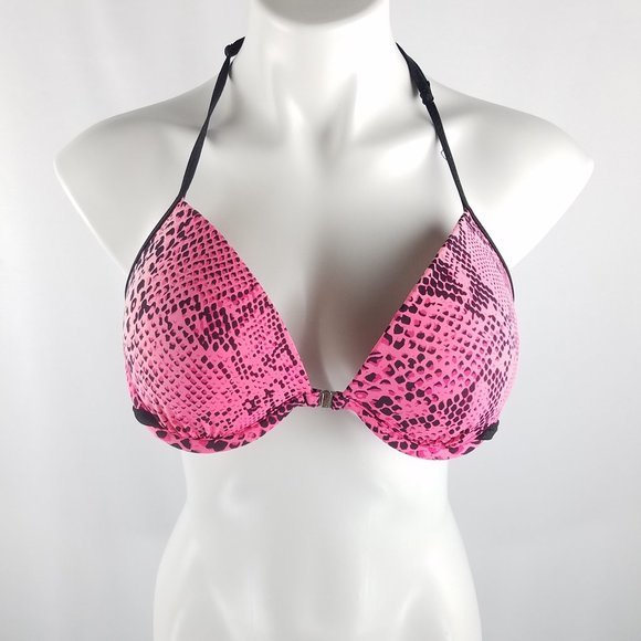 Pink Victoria's‎ Secret bikini top animal print M - Picture 1 of 8